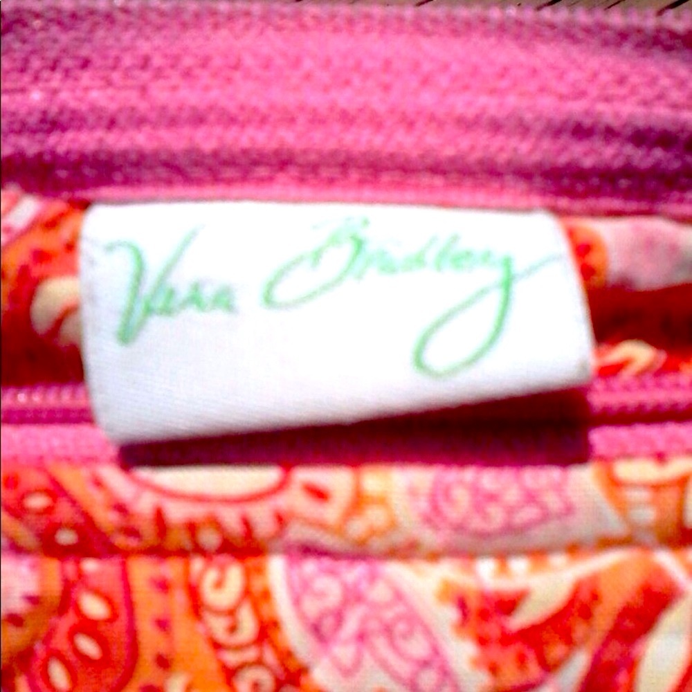 Vera Bradly Orange Pink Yellow Paisley Mini BoHo Cloth Purse Handbag Spring Bag - Picture 3 of 3